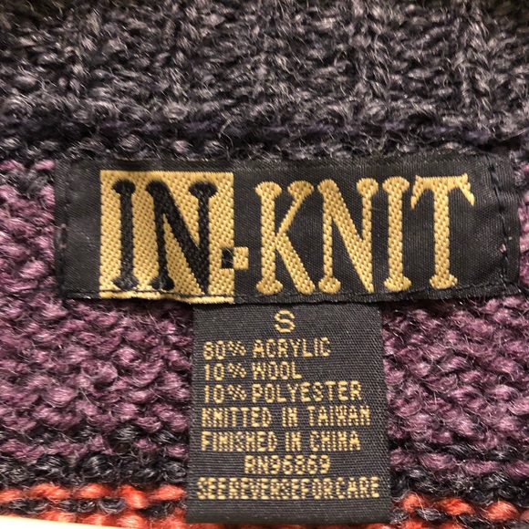 In Knit Striped Hand Knit Turtleneck Sweater - Picture 12 of 12